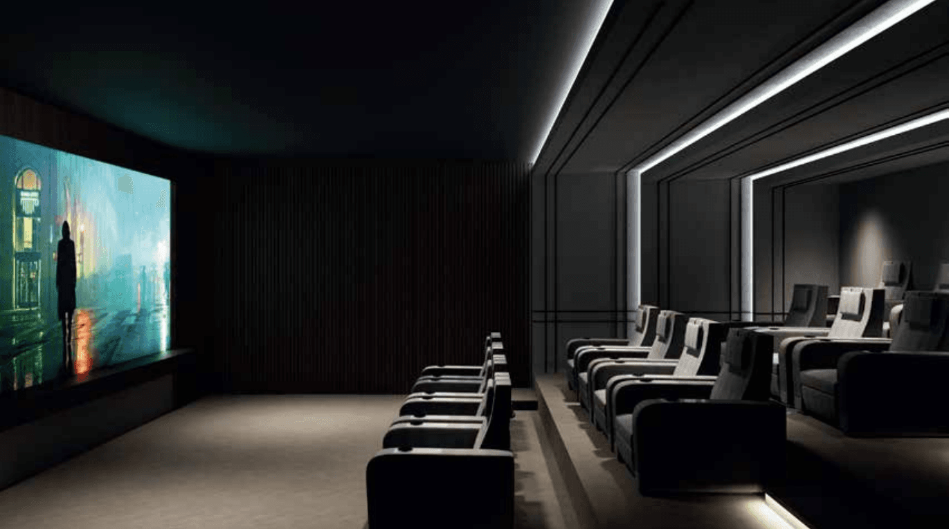 theatre room in the supadha gamya luxury residences clubhouse 1